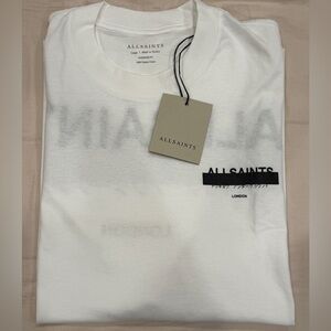 AllSaints Redact Oversized Embroidered Logo T-Shirt NWT